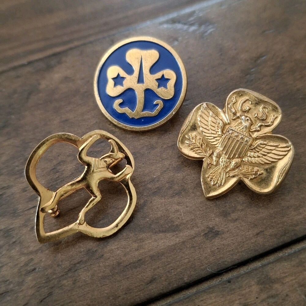 3 VINTAGE 1970s ASSORTMENT OF GIRL SCOUT INSIGNIA PINS
